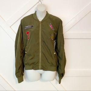 Parvenus Patch Bomber Jacket Green Sz L